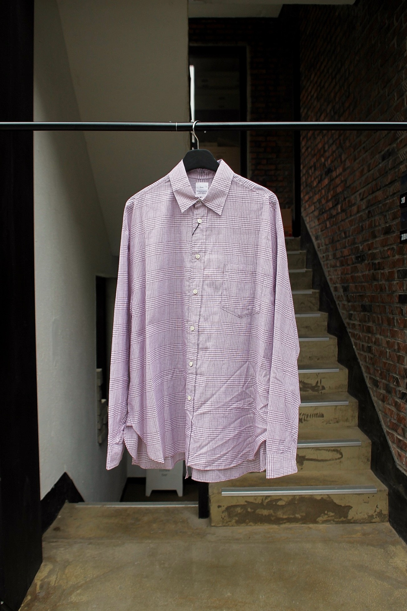 [Name.] Plaid Cupra Cotton Shirt - Pink