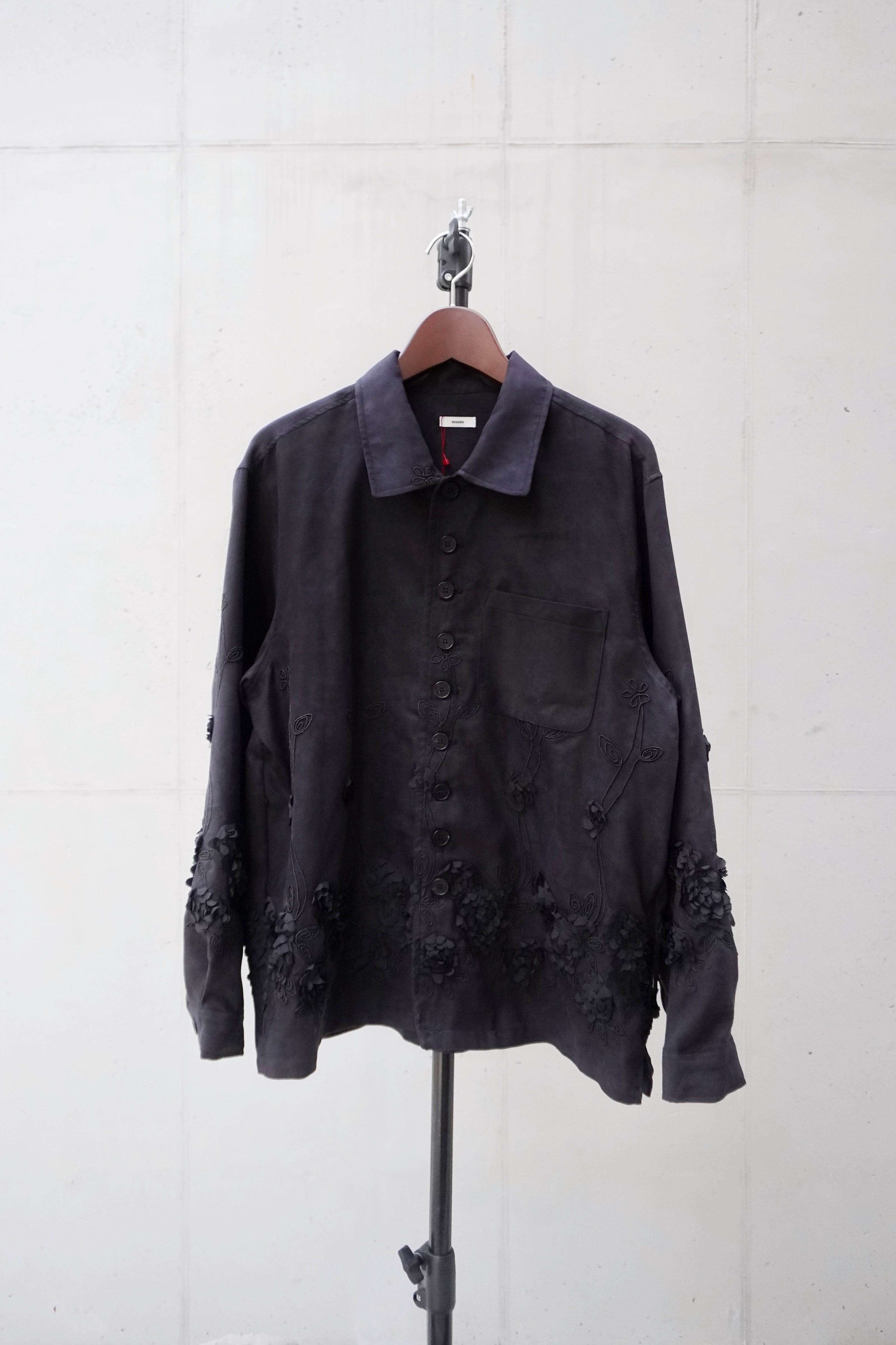[EEASEE] Button Jacket - Flower Black