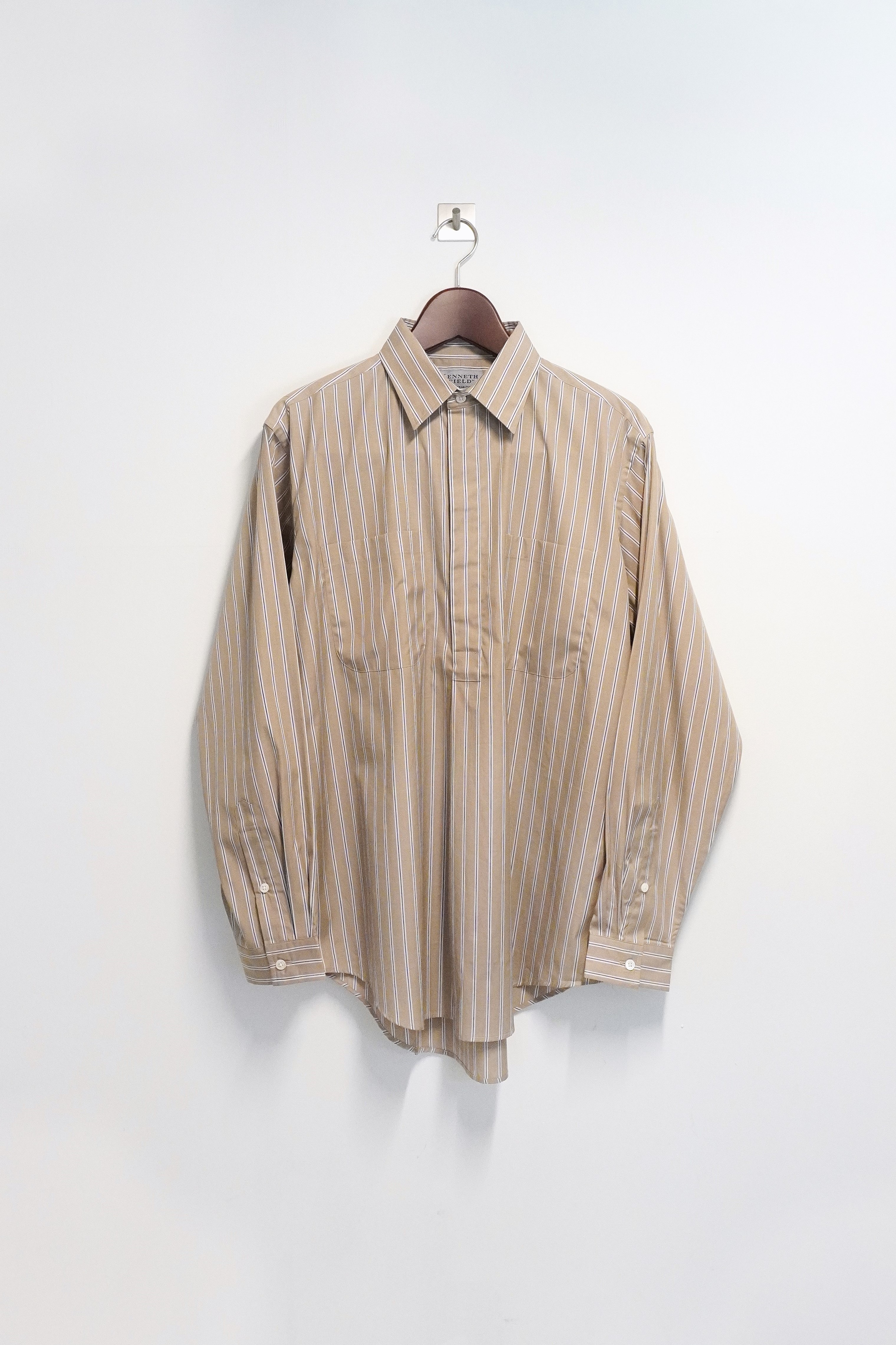 [KENNETH FIELD]  Roomy Shirt Stripe Giza - Beige