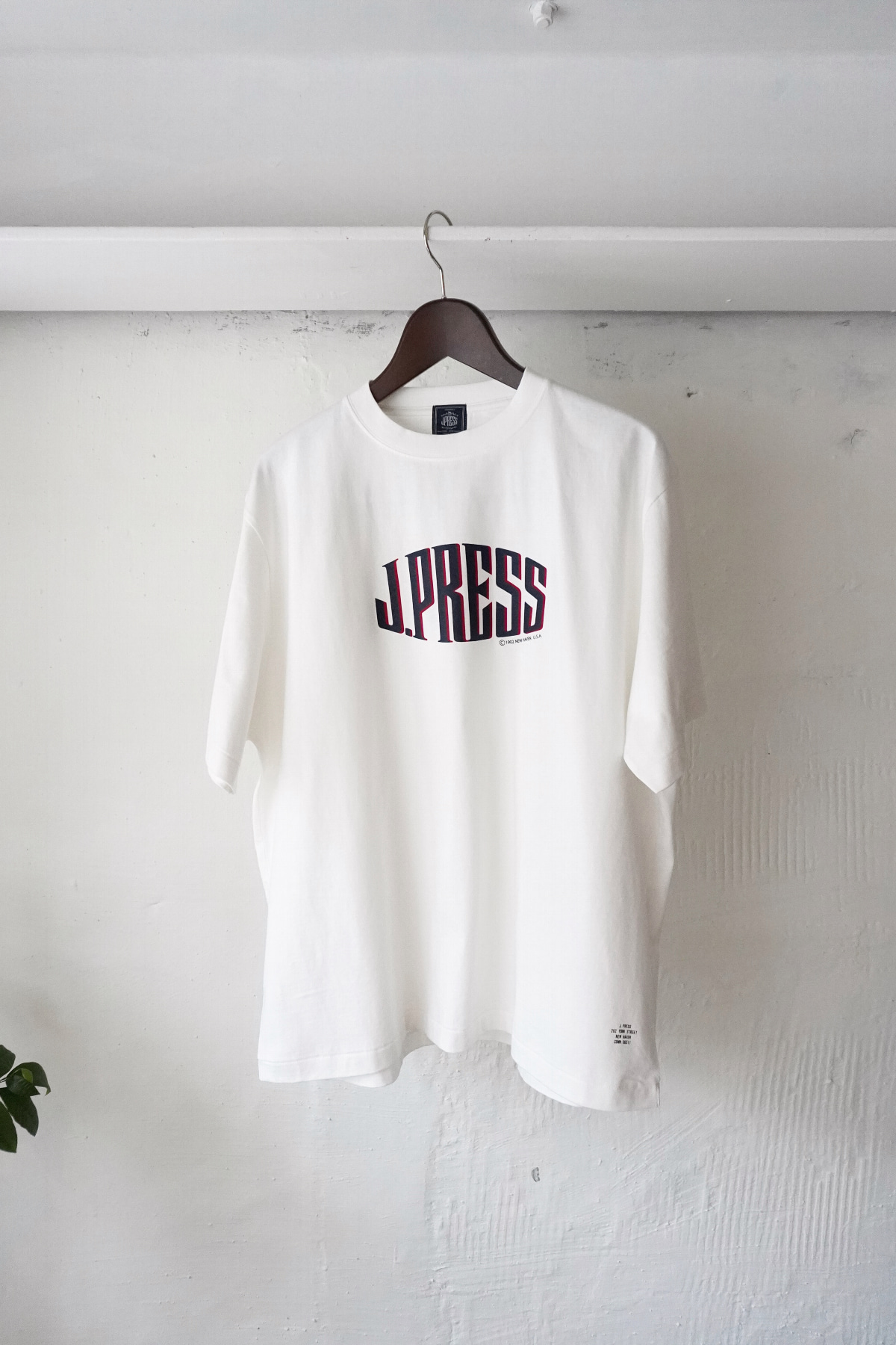[J.PRESS] Supima Recycle French Terry Logo-T Shirt - White