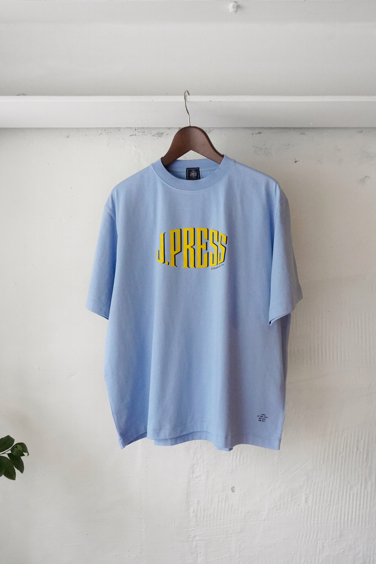 [J.PRESS] Supima Recycle French Terry Logo-T Shirt - Sax Blue