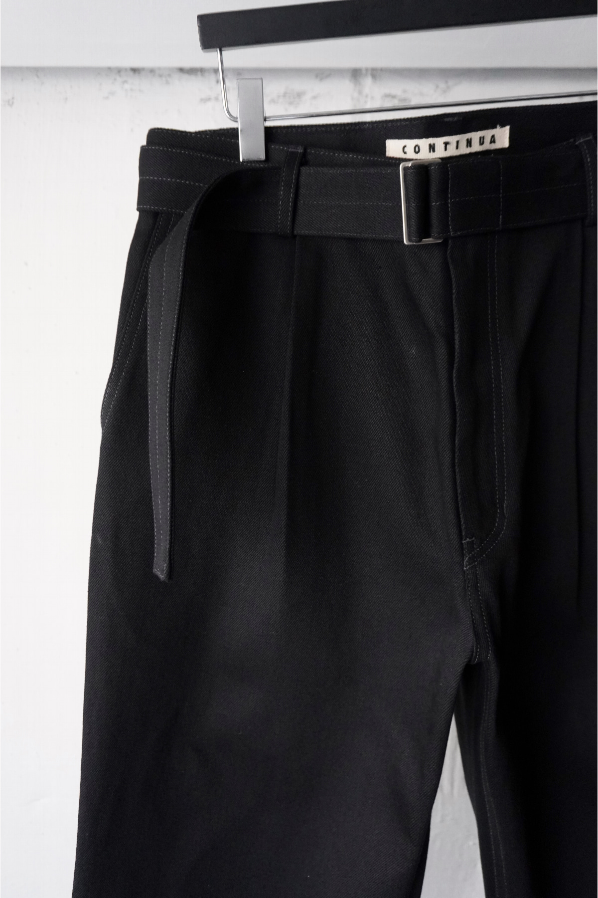 [CONTINUA]  Belted Pants - Organic Denim Black