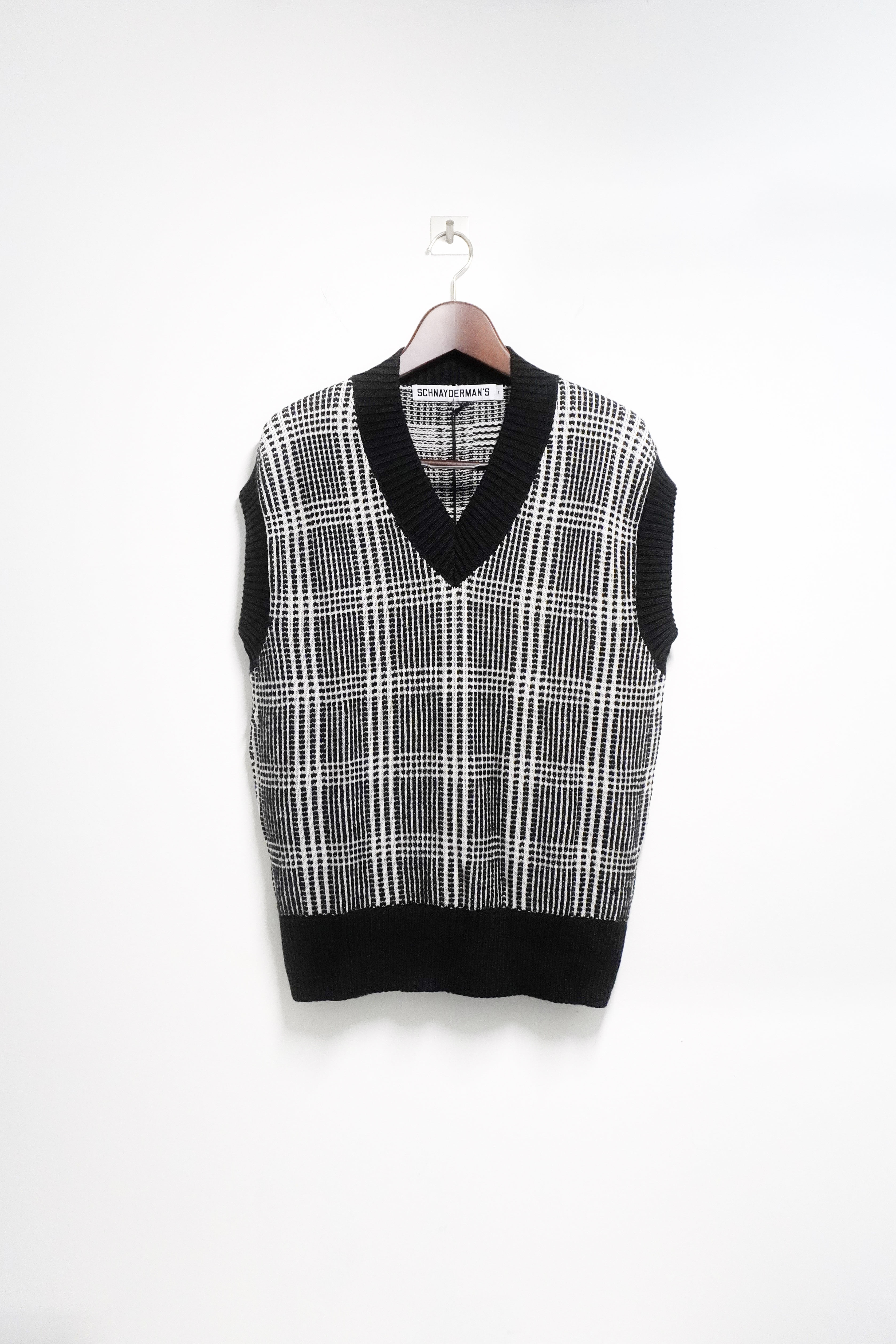 [SCHNAYDERMAN&#039;S] Vest Wool Check – Black and White