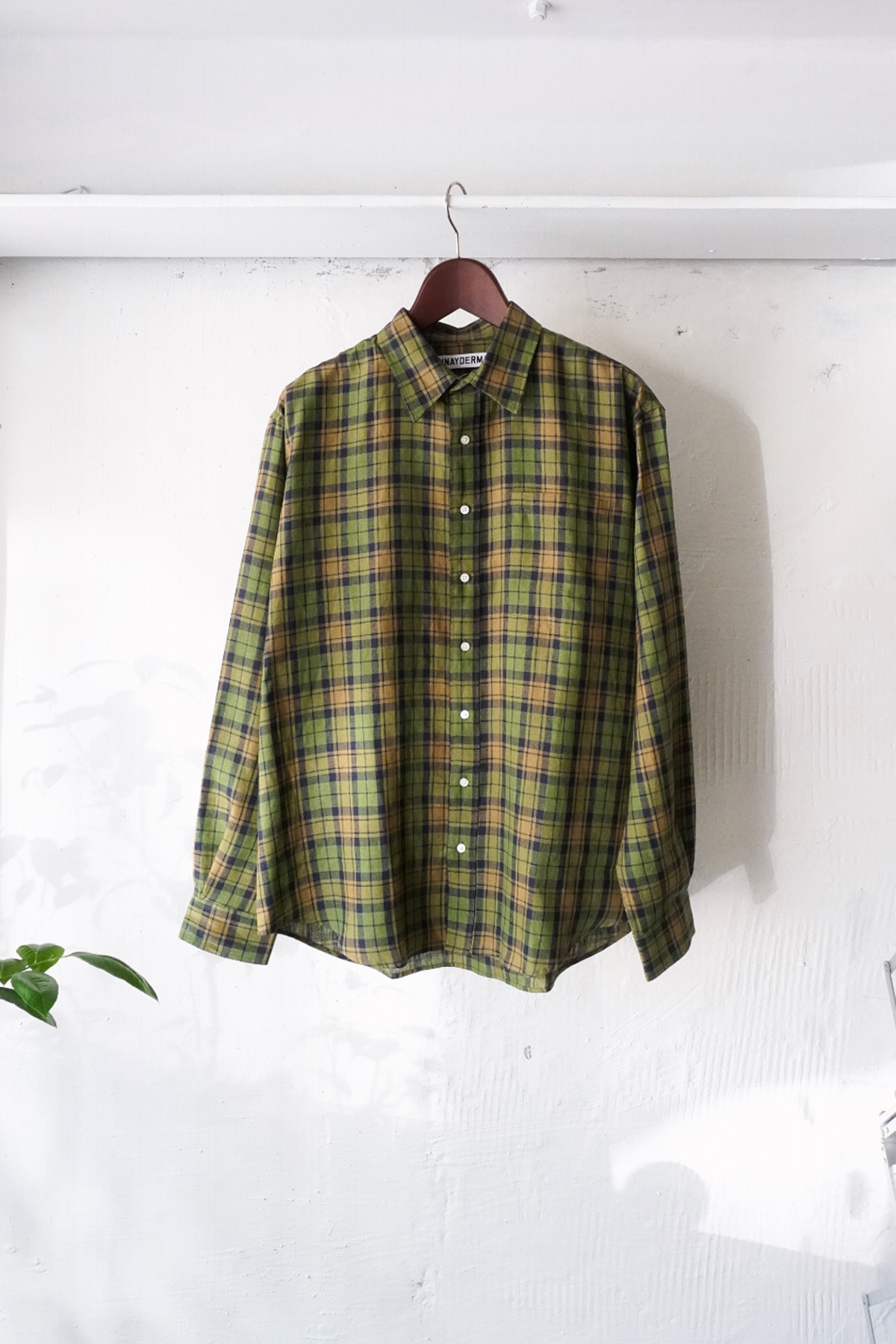 [SCHNAYDERMAN&#039;S] Shirt Non-Binary Linen – Green Check