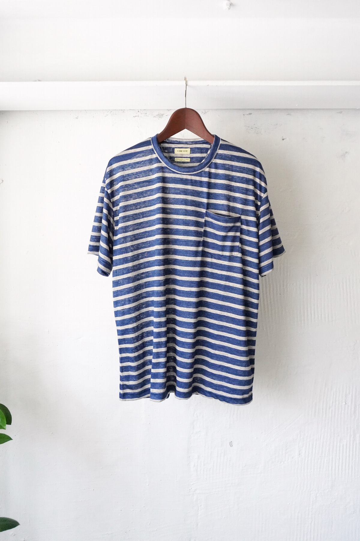 [DE BONNE FACTURE]  Oversized T-Shirt – Striped Sand/Blue
