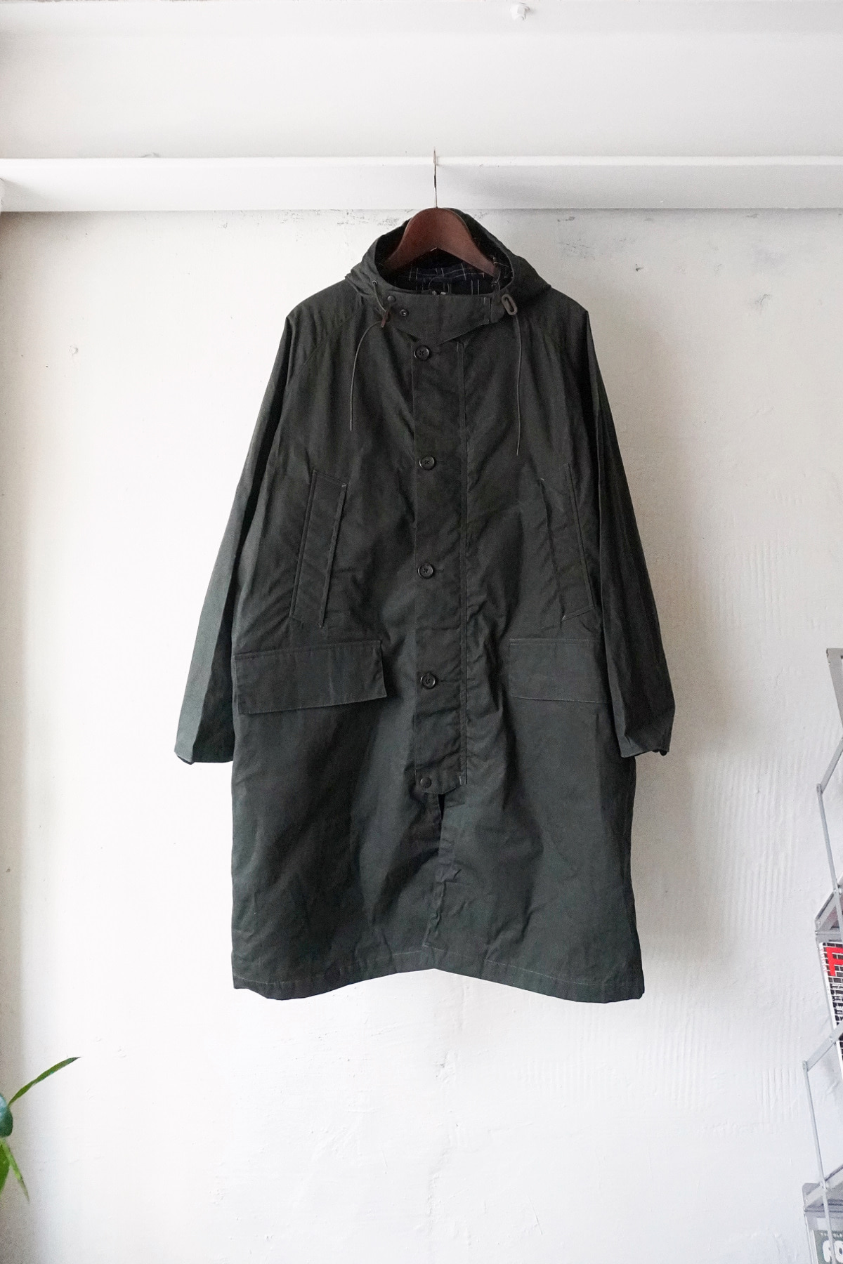 [A VONTADE] British Field Hooded Coat  - Sage Green
