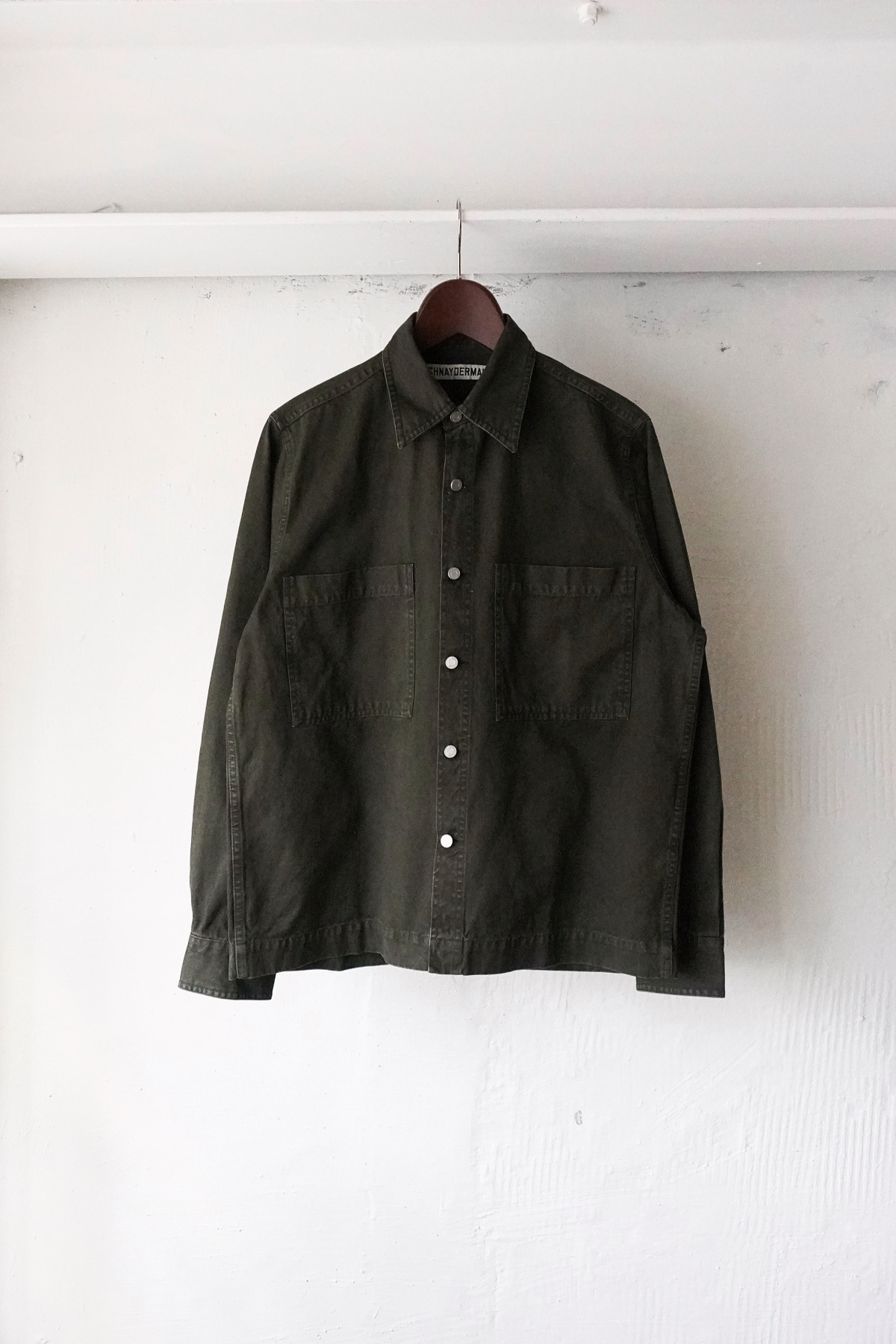 [SCHNAYDERMAN&#039;S] Overshirt Workwear Stone Washed - Dark Green