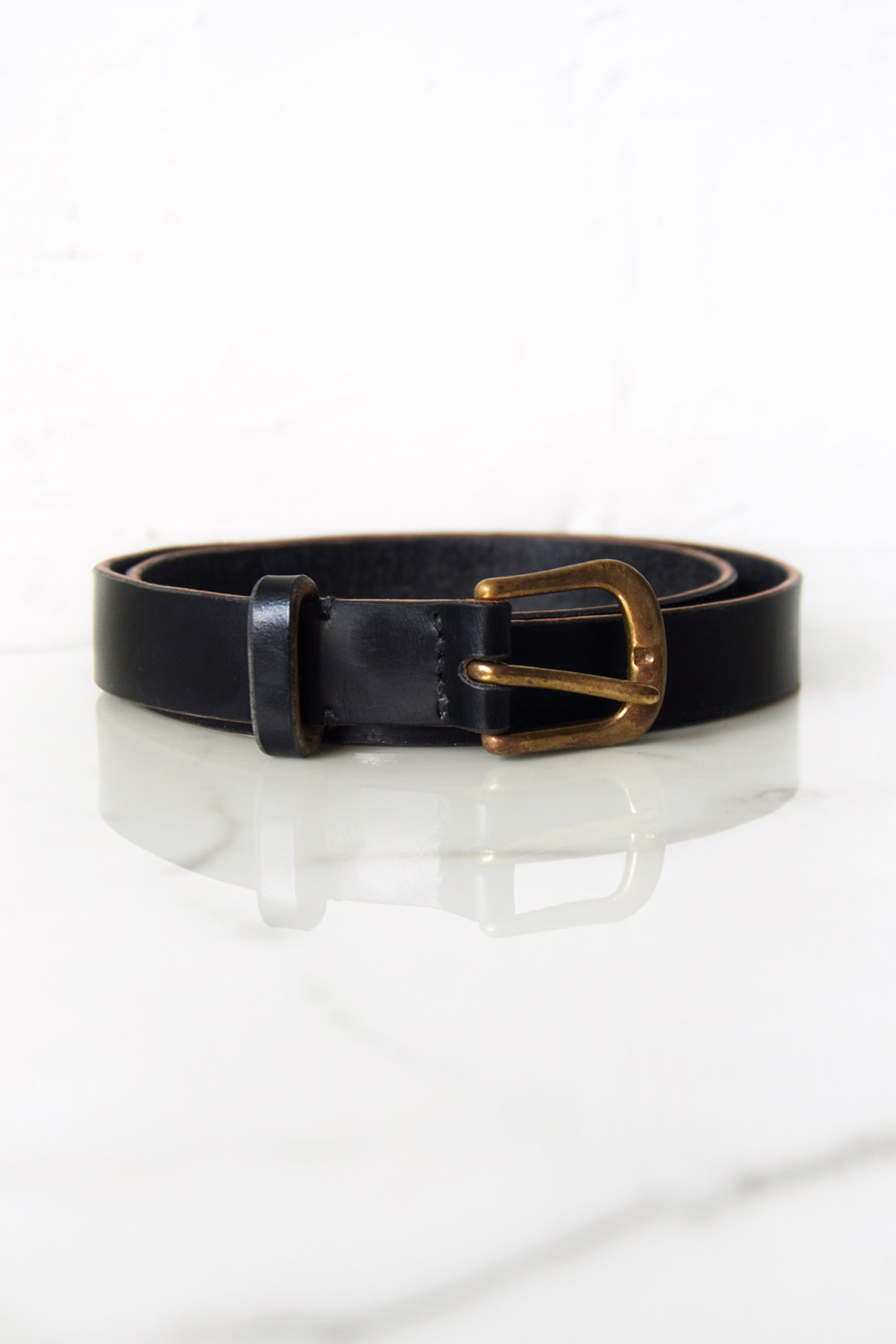 [GAJIROC] 1“ Black Bridle Leather Belt